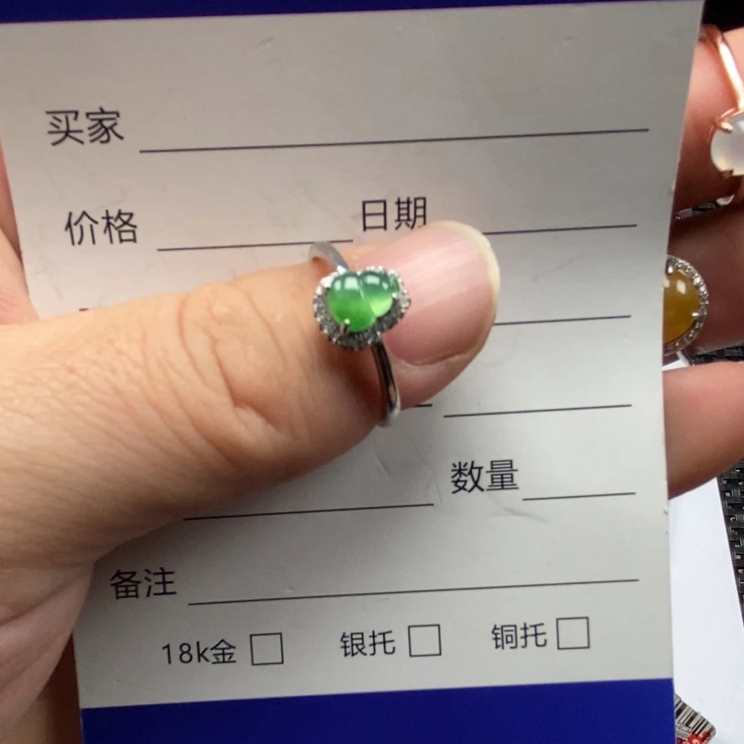 翡翠银S925镶嵌戒指