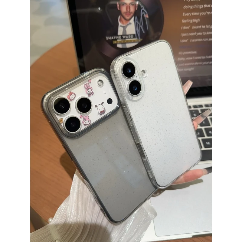 轻薄透明细闪适用苹果17promax手机壳高级感iPhone17pro软套16/15