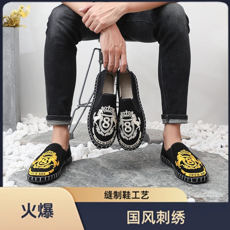 马到成功老北京千层底软底舒适手工布鞋黑色防臭防滑鞋休闲工作鞋