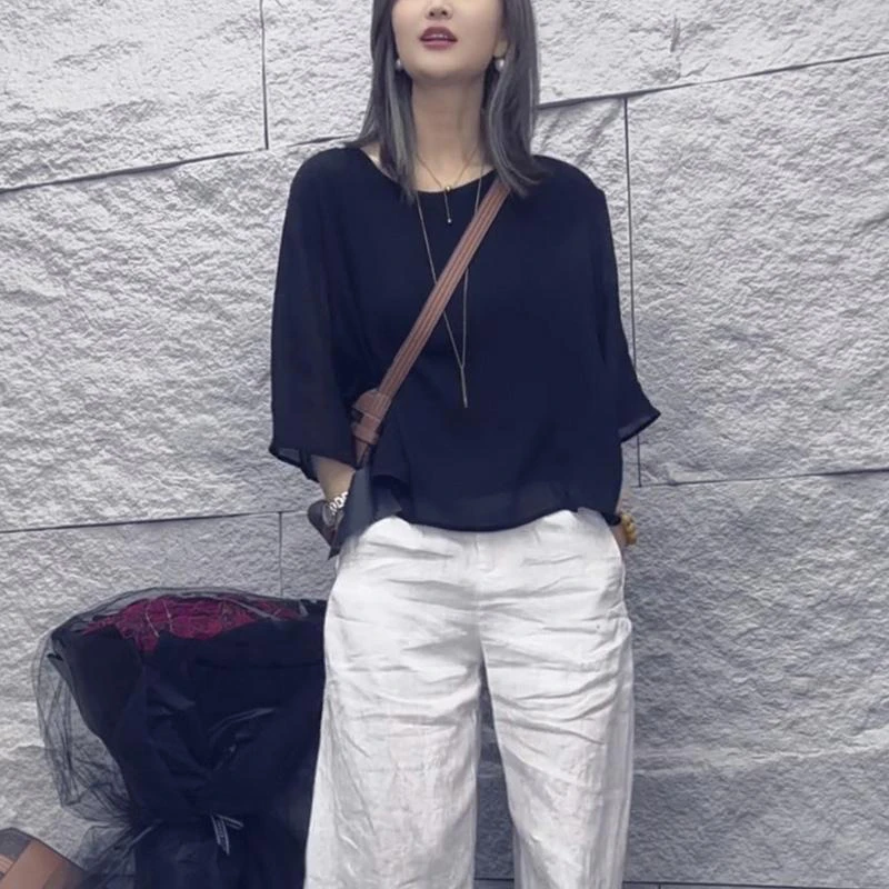 夏季新款潮流韩系宽松漂亮黑色T恤女装舒适显瘦洋气休闲韩版上衣