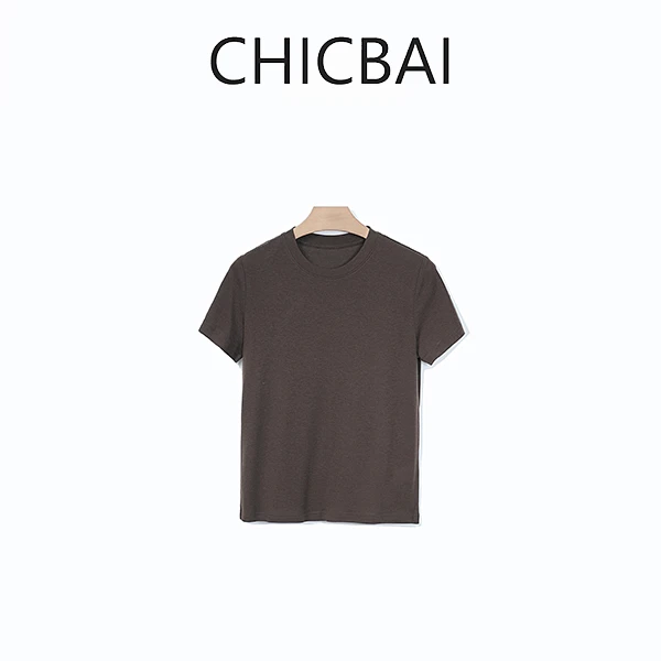 CHIC白 柔糯天丝ROW风时髦显瘦短袖T恤