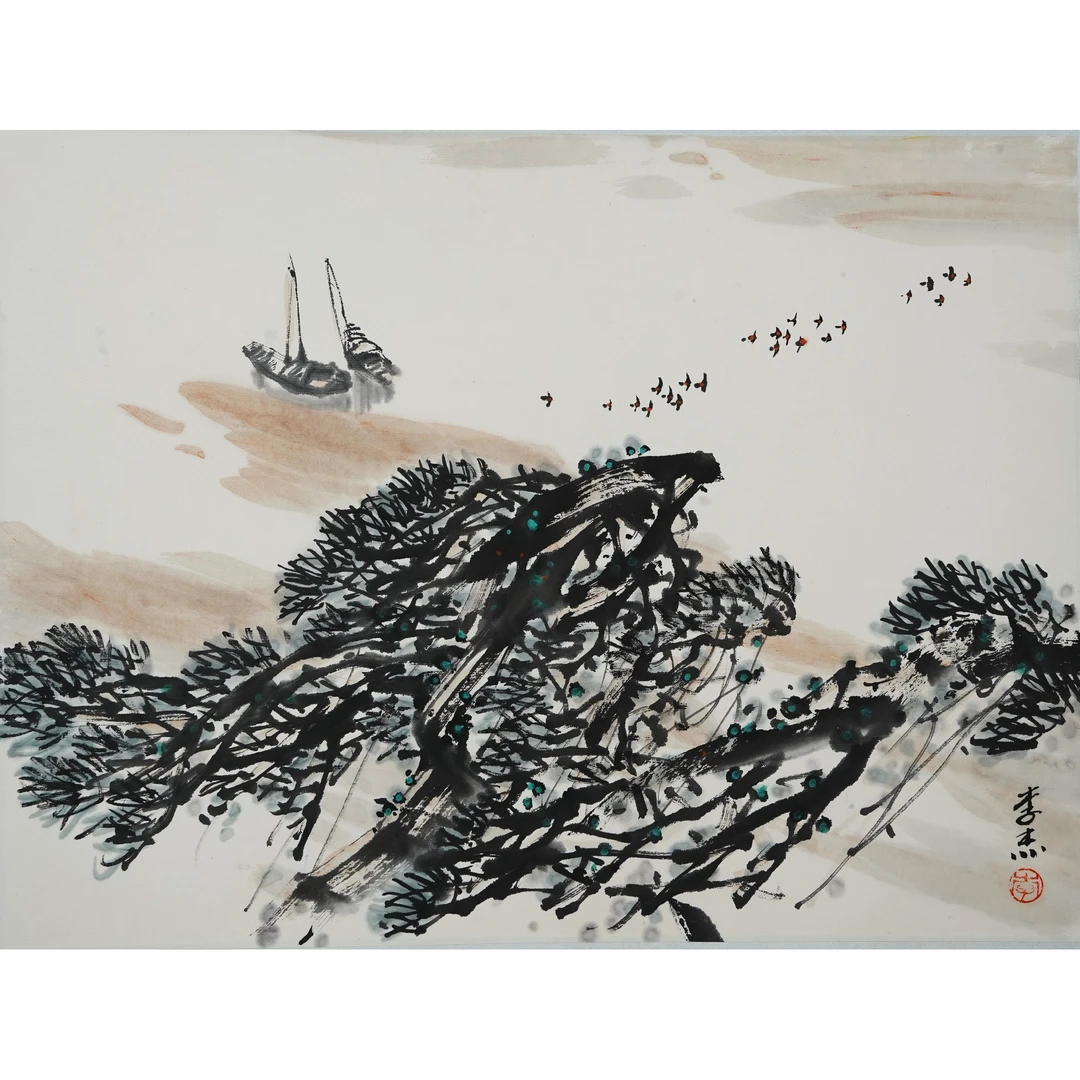 李 杰--风景 设色纸本镜心 44.5×34cm