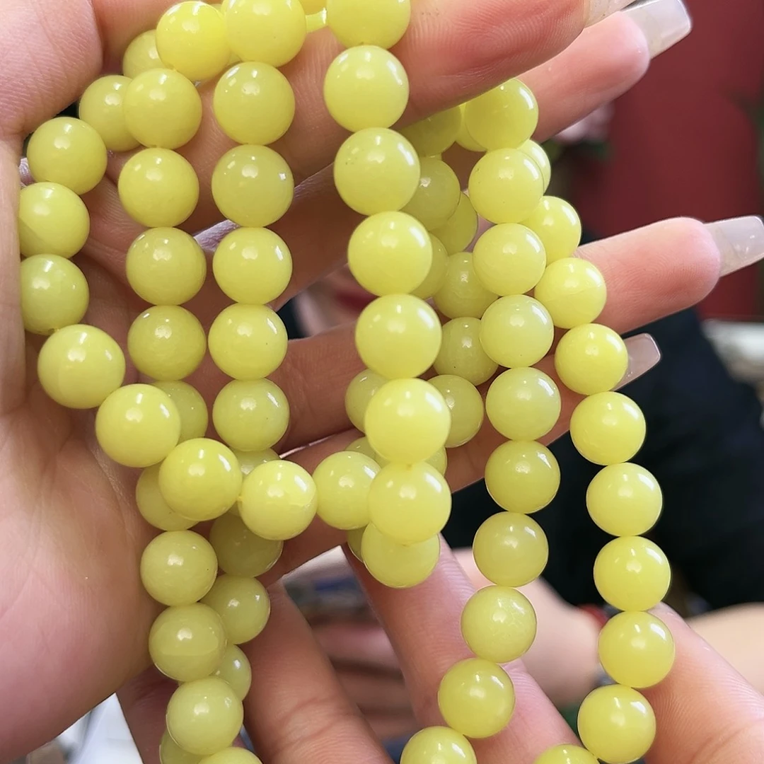 蛇纹石玉颈饰未镶嵌鸡油黄