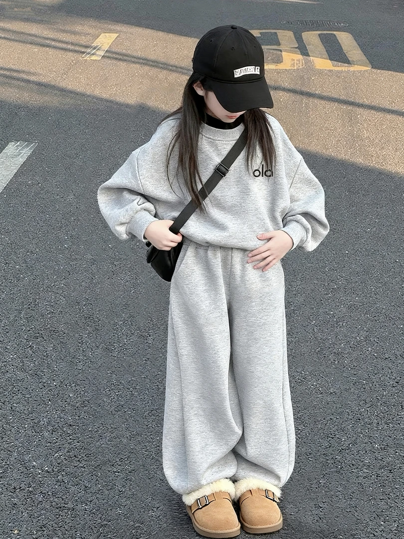 女童卫衣套装春秋款2025新款女孩大童休闲运动秋装两件套洋气童装