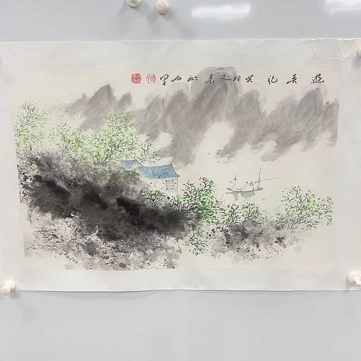 国画山水画作品手绘