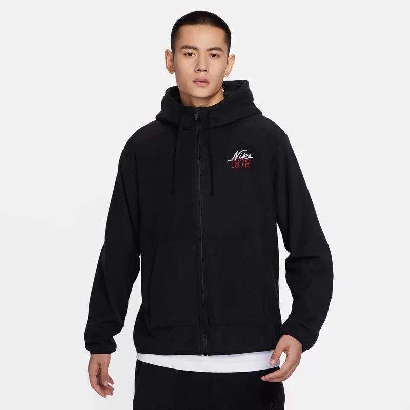 NIKE/耐克冬季男子全长拉链开襟摇粒绒连帽夹克FV8452-010