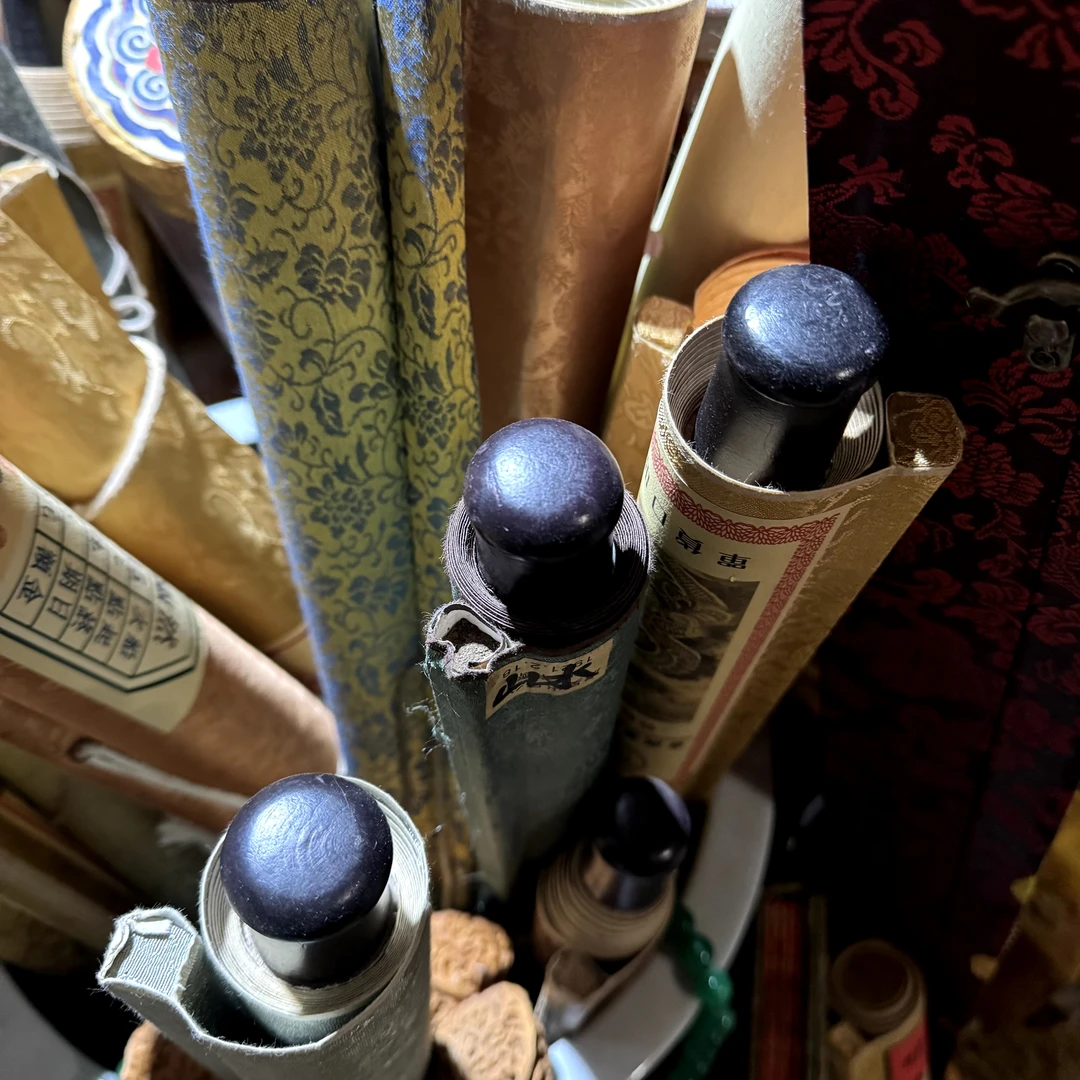 【闪购商品】传统户外随机画卷木轴头001