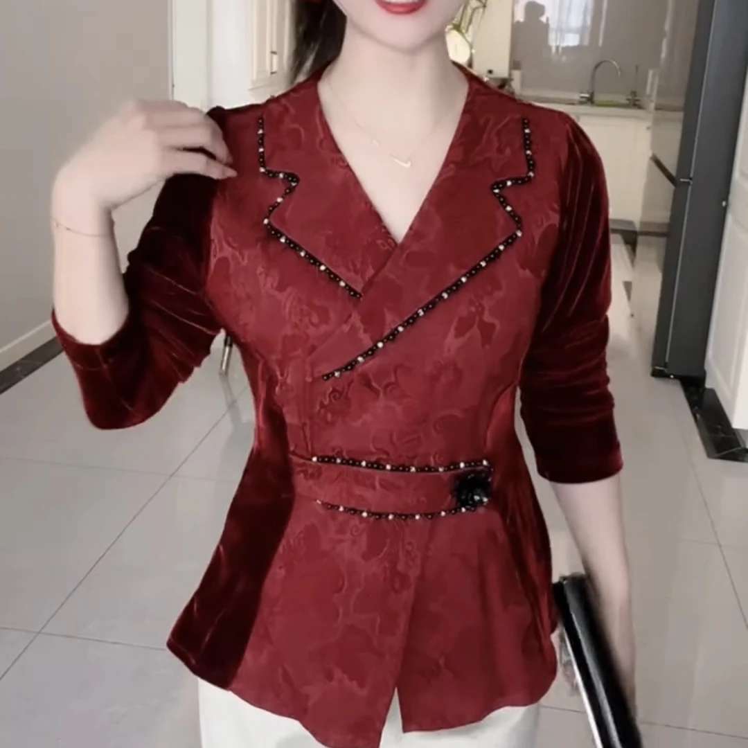 冬季新款加绒长袖气质洋气女士打底衫