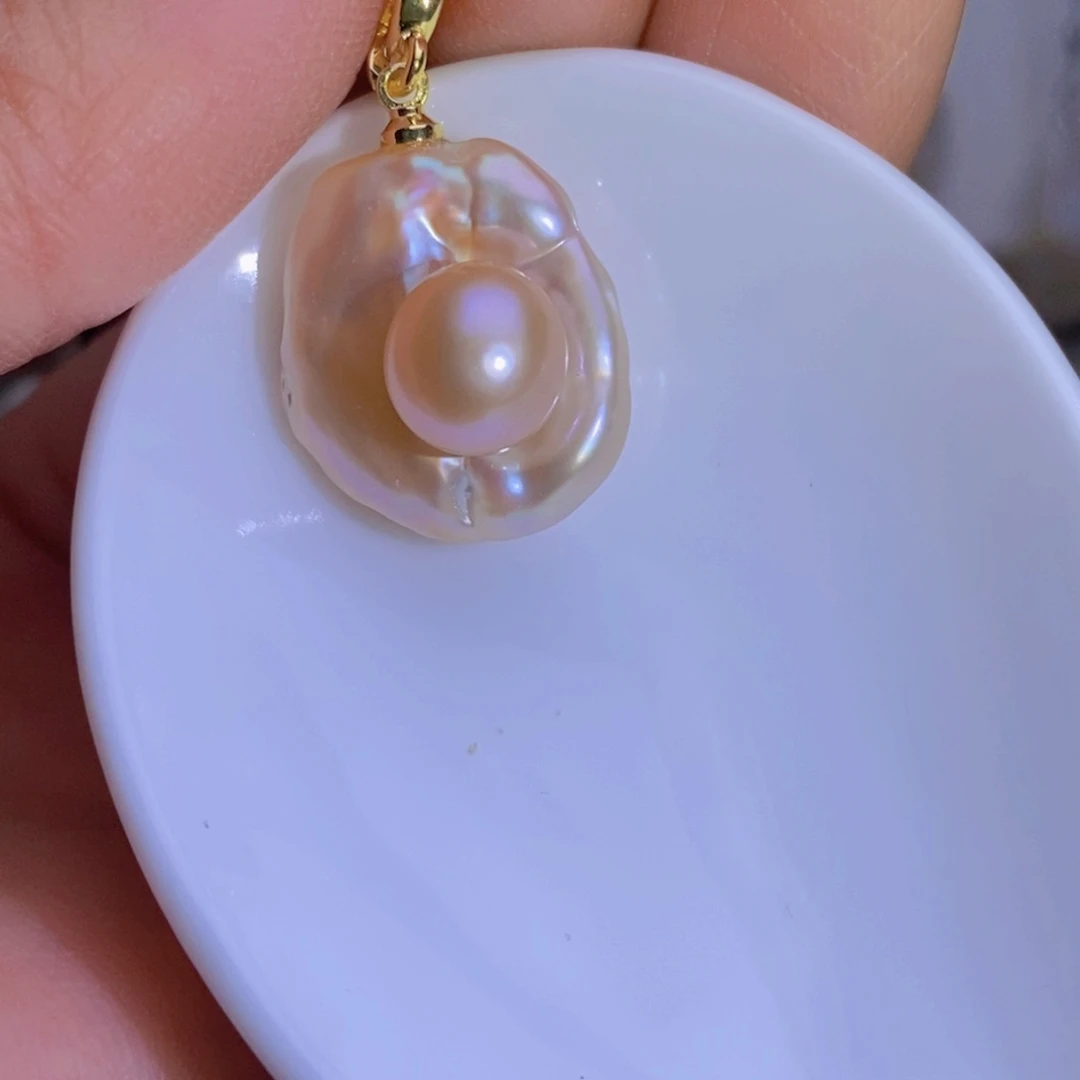 淡水珍珠银S925镶嵌淡水珍珠