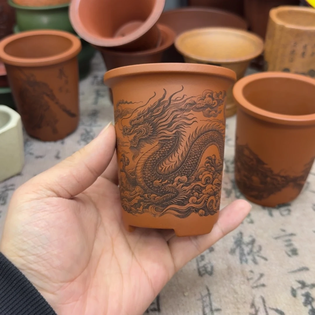 紫砂花盆宜兴紫砂正品6.5x9