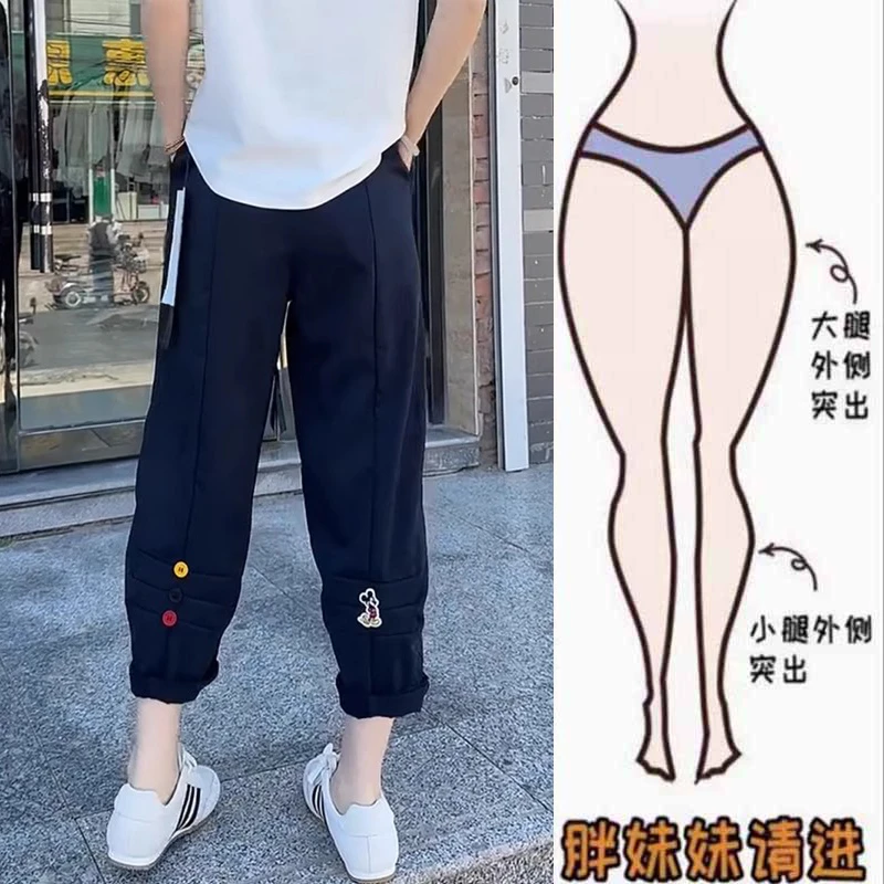 2025夏季新款高腰显瘦遮胯直筒弯刀裤大码百搭复古彩扣休闲阔腿裤