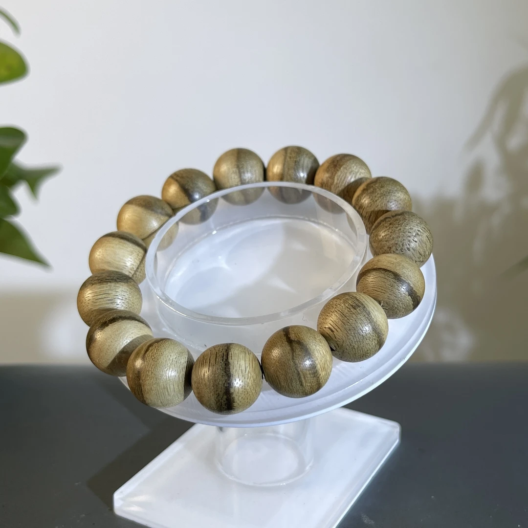 ZYCX-760 越南沉香一线天单圈10.88g 约：15颗*14mm