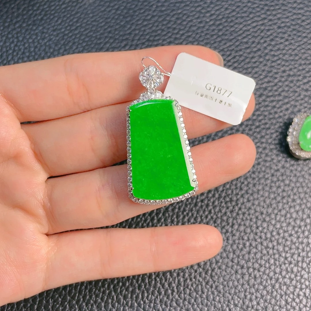 【闪购商品】翡翠银S925镶嵌吊坠(不含链)