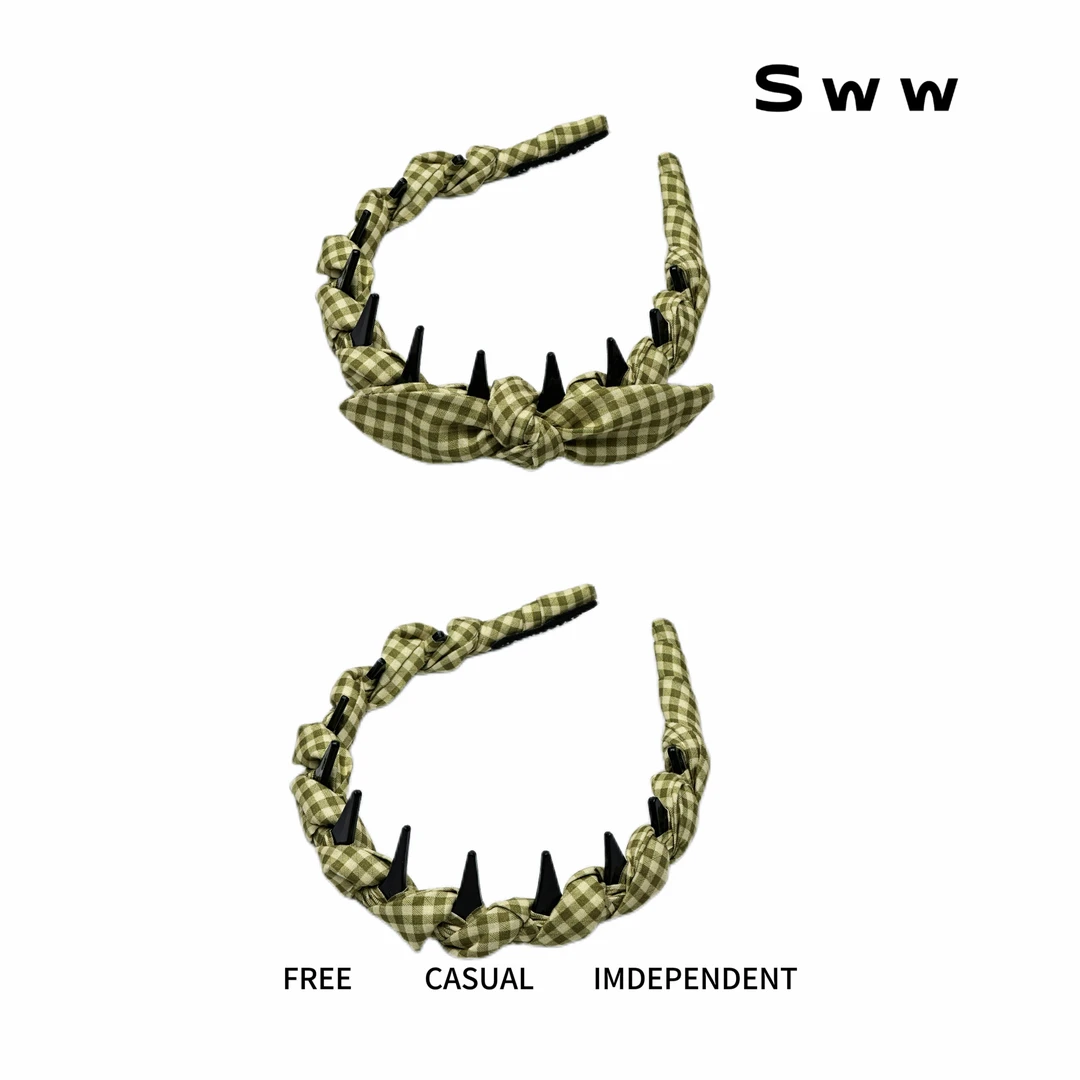 SWW甜美少女感田园风手工可拆卸兔耳朵齿梳网红高颅顶发箍