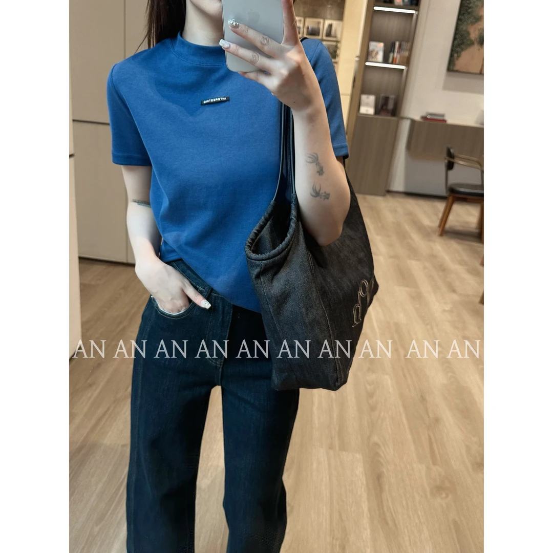 C07285新款韩系潮流宽松休闲别致小标字母短袖T恤