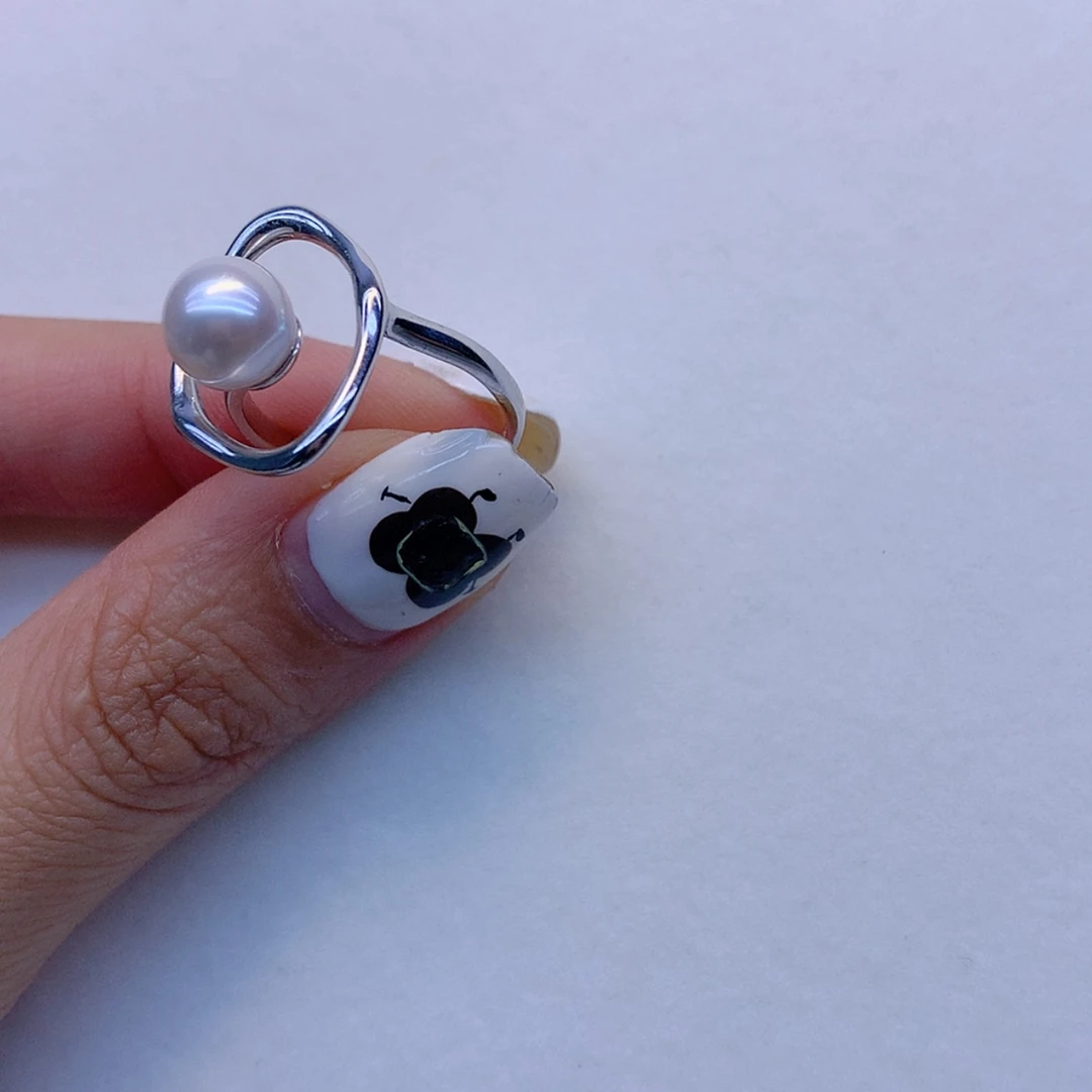 【闪购商品】银S925镶嵌戒指淡水珍珠