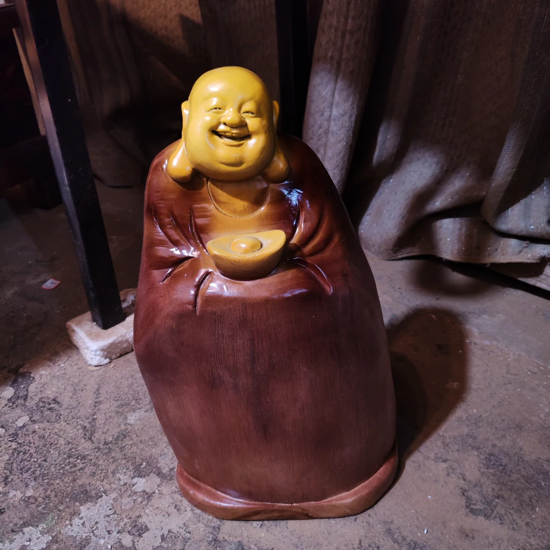 ，香樟木弥勒，天然整木手工雕刻家居装饰艺术作品