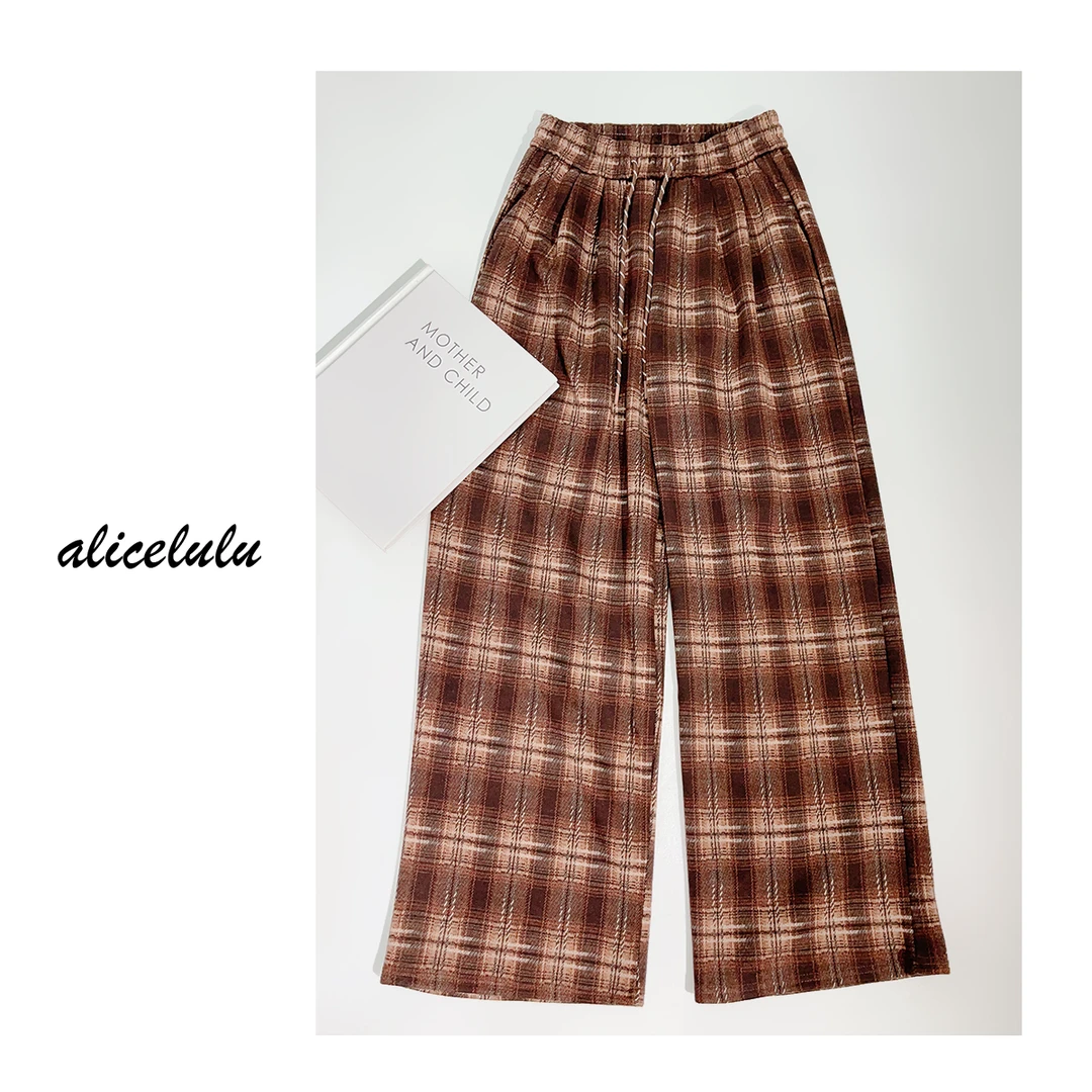 3 ALICE “魔法学院”休闲裤 慵懒格纹 弹力松紧 S621922K