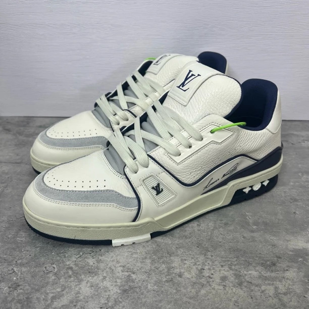 95新 LouisVuitton/路易威登 白蓝水泥吹呢trainer正品/福利/潮鞋