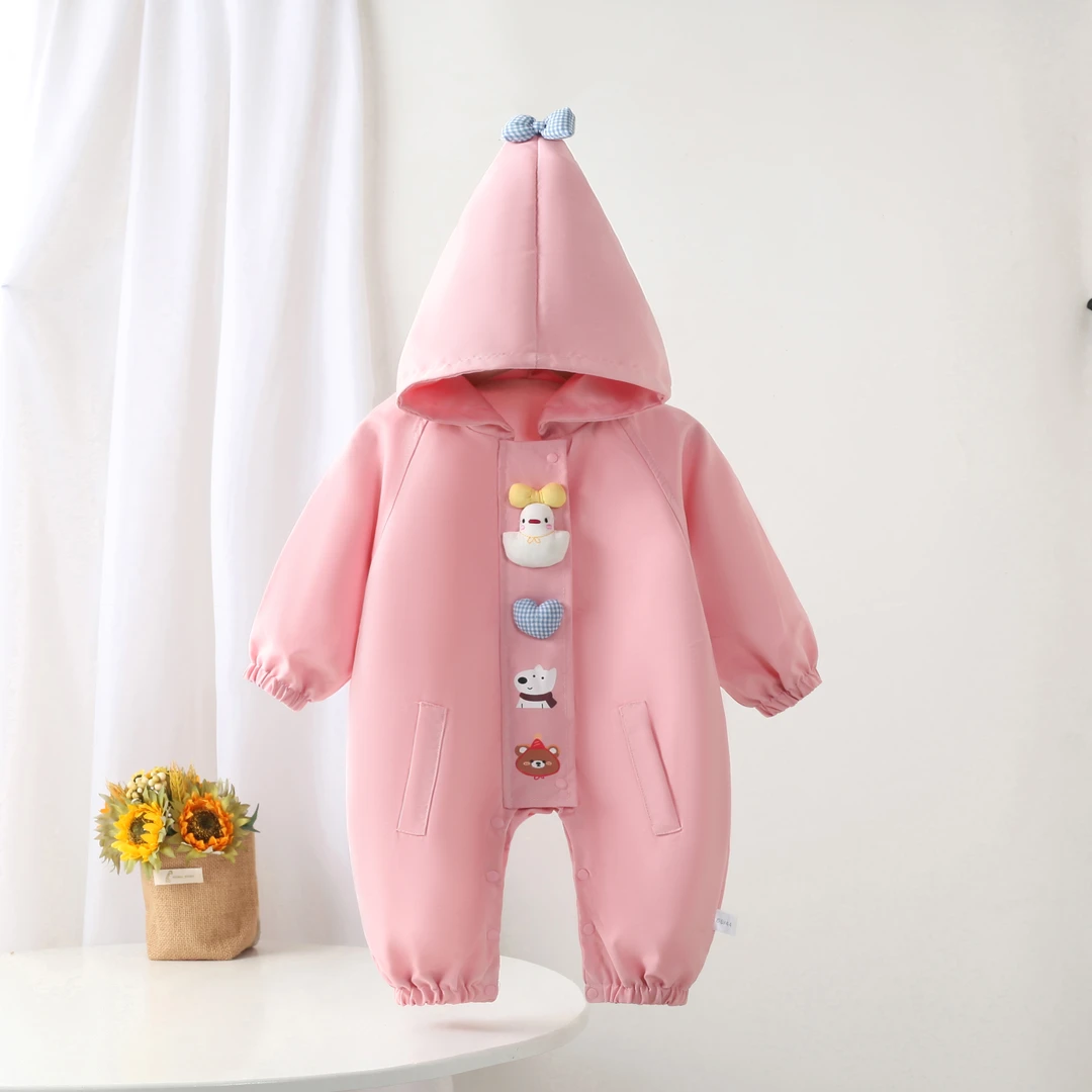 婴儿连体衣长袖哈衣新生儿爬服宝宝衣服春秋装外出服