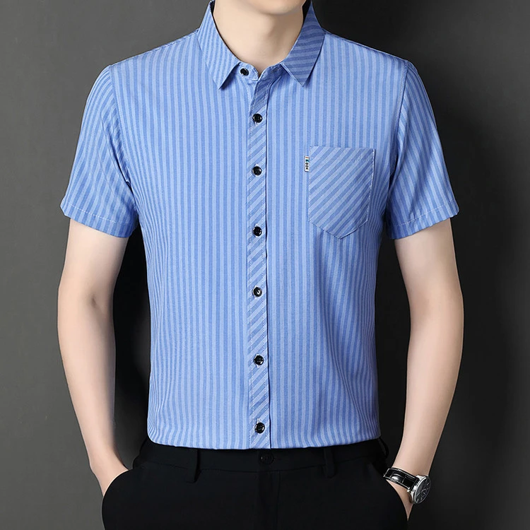 衬衫短袖男士夏季新款半袖薄款潮流帅气轻奢高端寸衫高档中老年衬