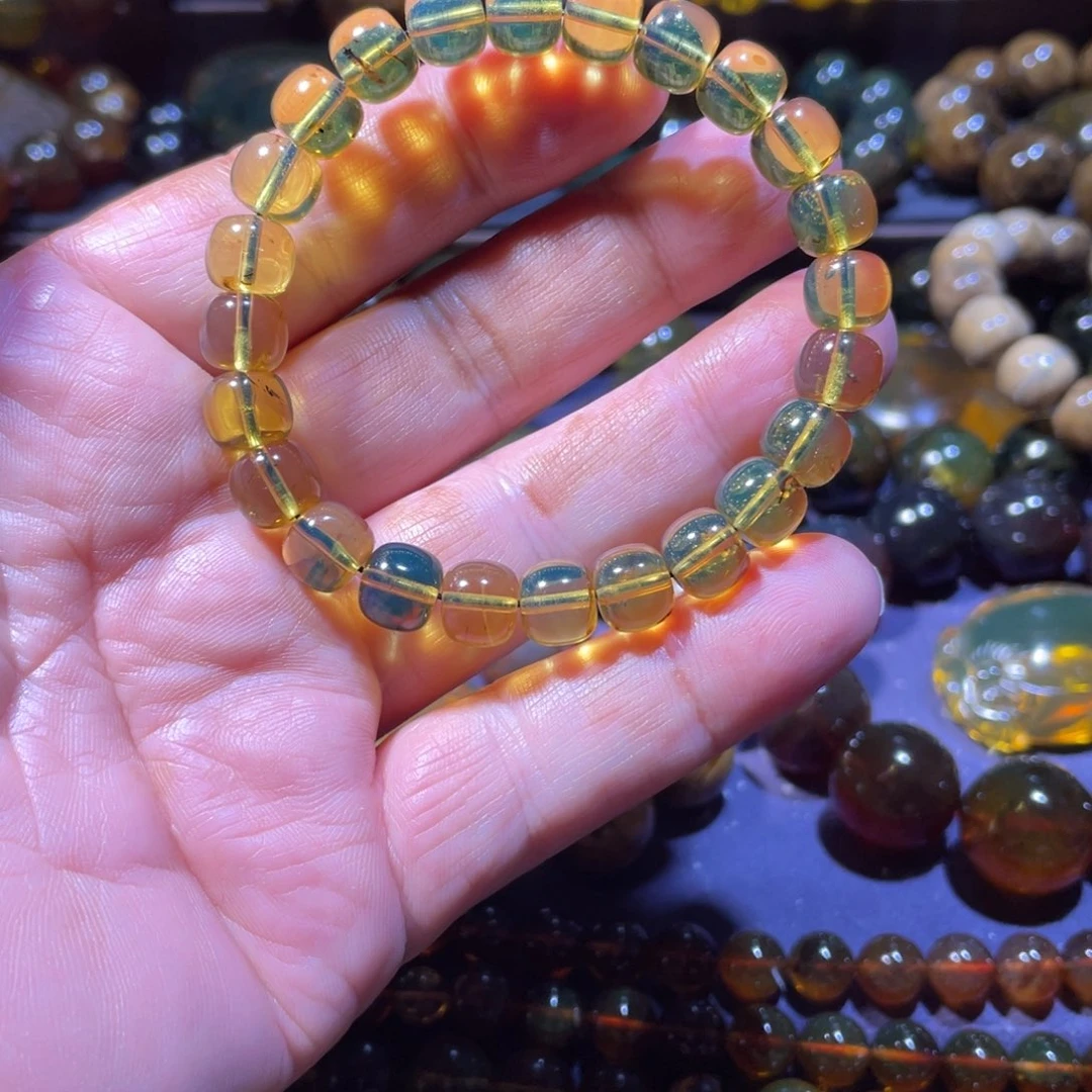 琥珀未镶嵌手链天然