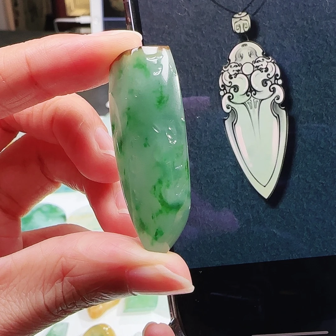 定制翡翠未镶嵌缅甸翡翠挂件