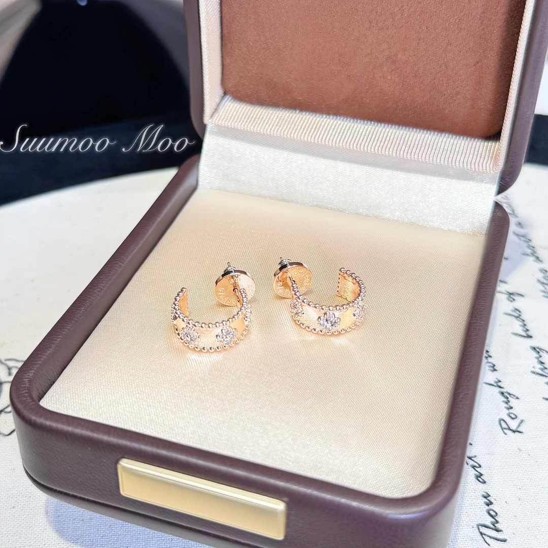 铜合金合成锆石耳饰 法式时尚万花筒耳环 1.5CM圈圈