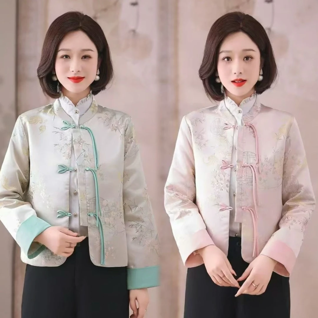 (雅雅)旗袍上衣外套春秋款新中式唐装中国风上衣