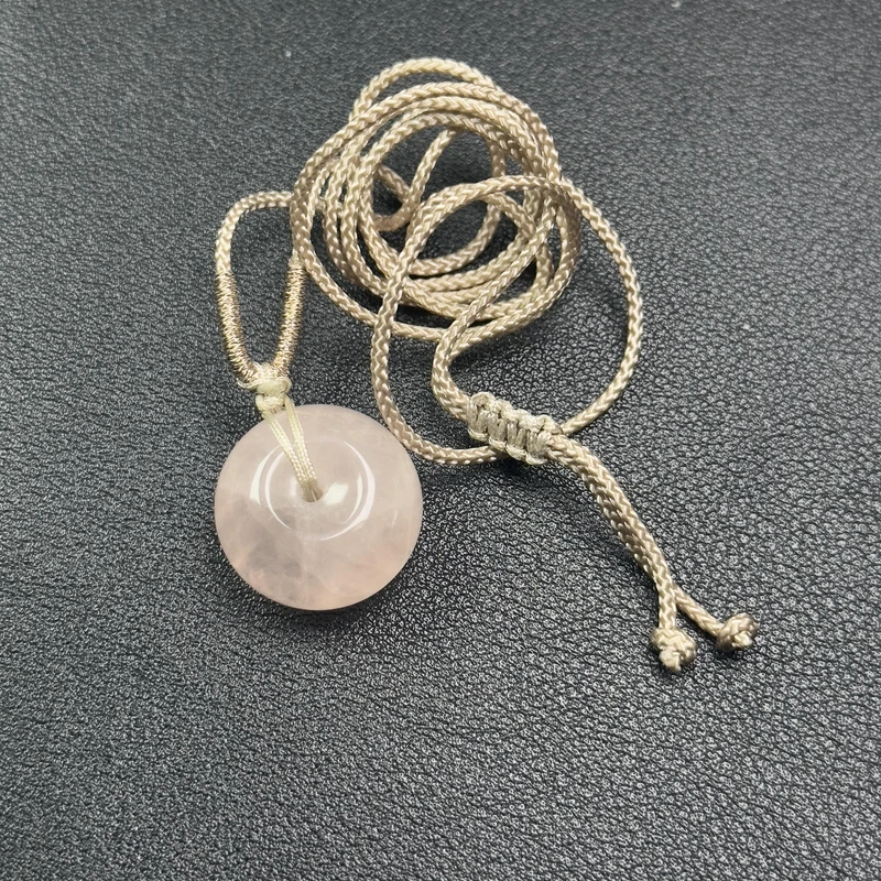 【好物珍宝】粉水晶平安扣吊坠 约19*11mm（多样性发其一）