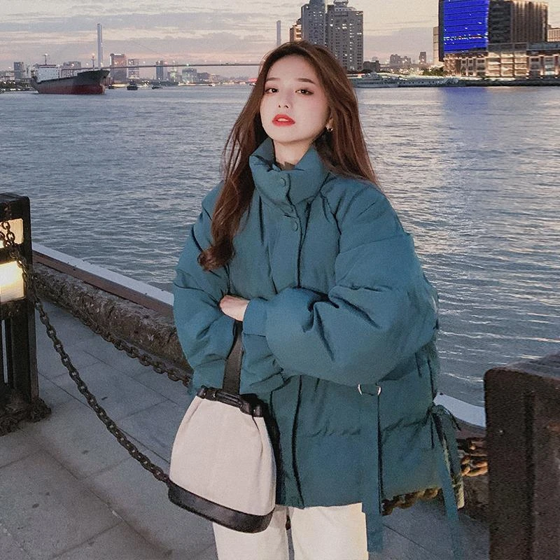 孔雀蓝短款羽绒服女2025冬季新款韩系小个子设计感加厚白鸭绒外套