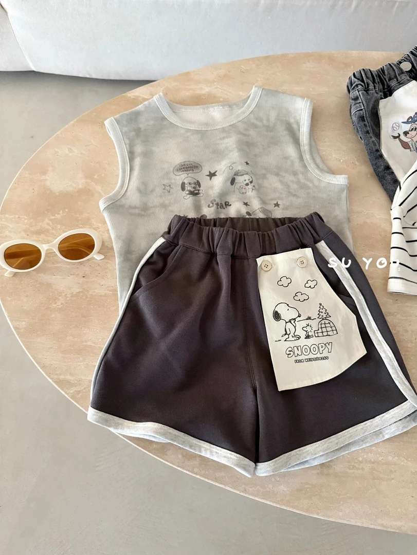 【苏右可拆卸贴布运动短裤】2025年新款春夏薄款裤软儿童萌