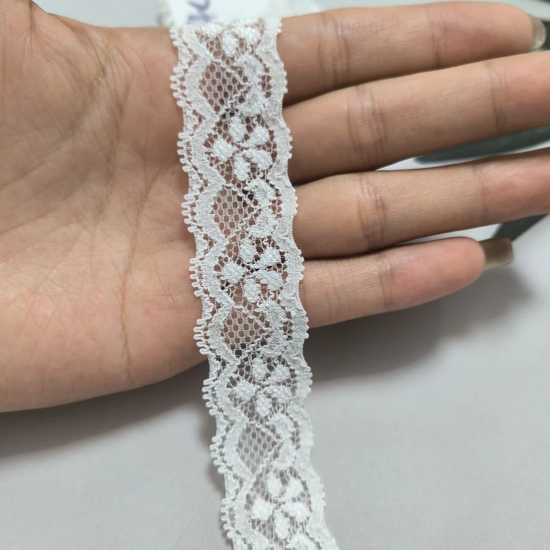 立发!白色2.5cm【包邮】56号蕾丝小花边高端弹力蕾丝花边内裤花边