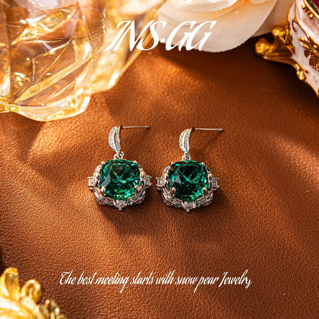 铜合金合成锆石耳饰 【INS · GG】新款轻奢小众高级感耳钉DE1357