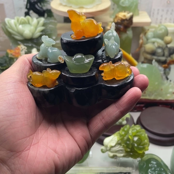 蛇纹石玉未镶嵌四大名玉手把