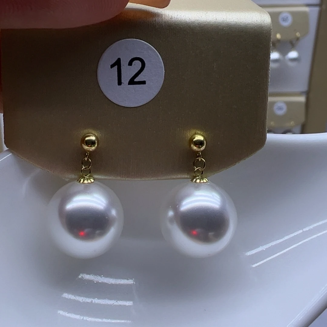 淡水珍珠耳饰18K金镶嵌