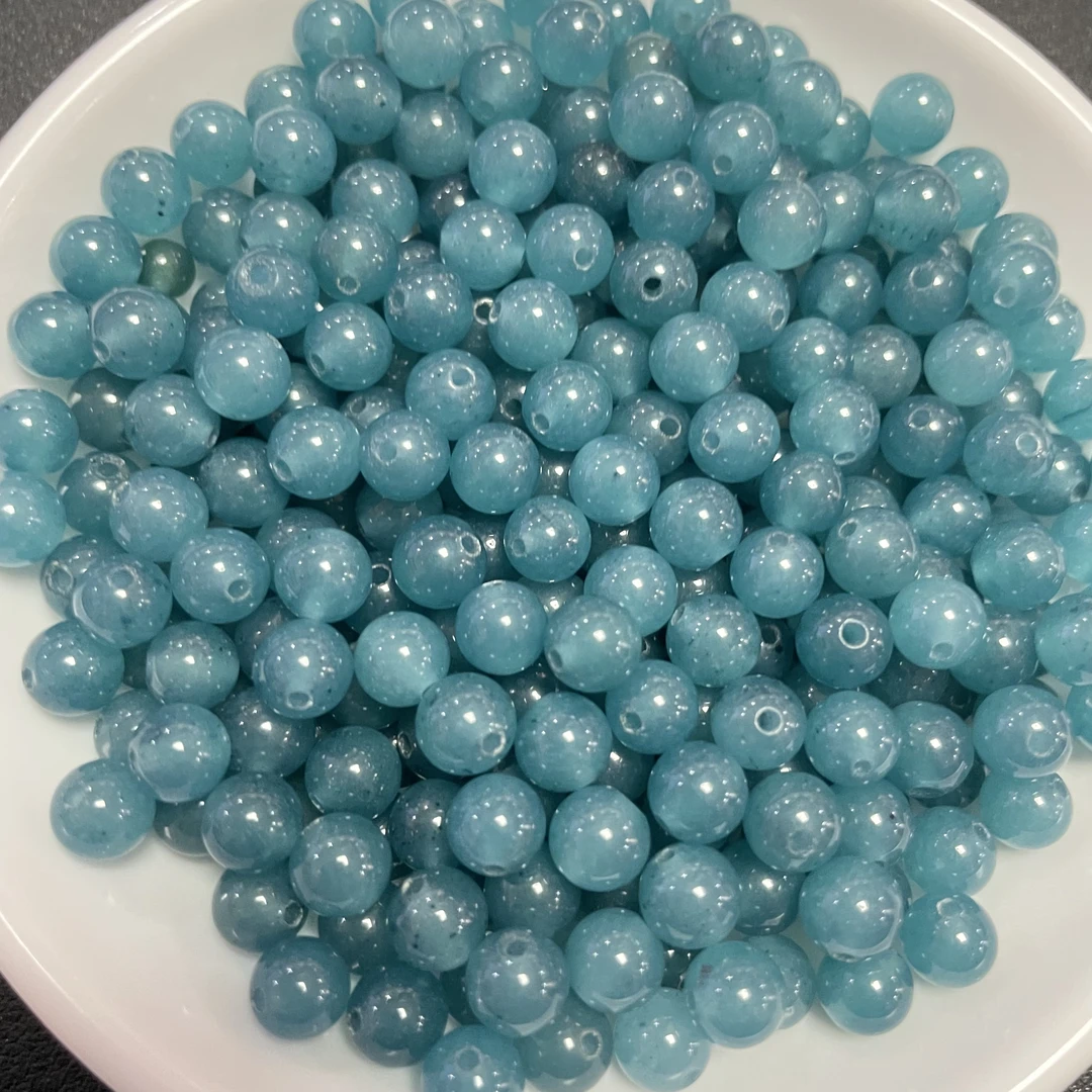 散珠老蓝水--卡6MM -- 30颗（赠弹力绳）