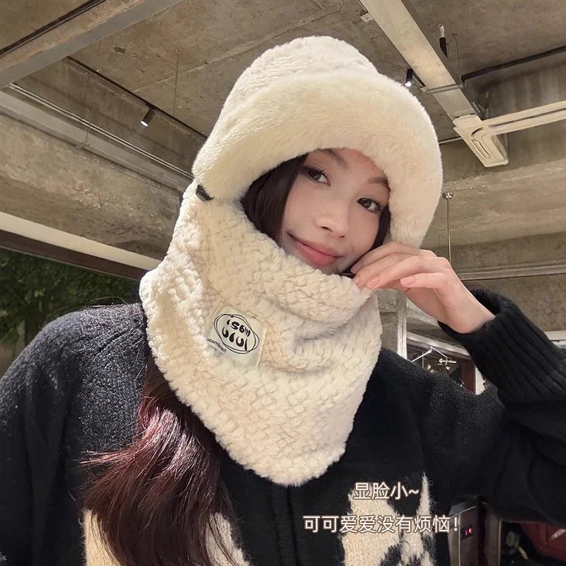 新东北防寒帽子围巾一面罩女秋冬季盔骑车保暖防风围脖骑行帽