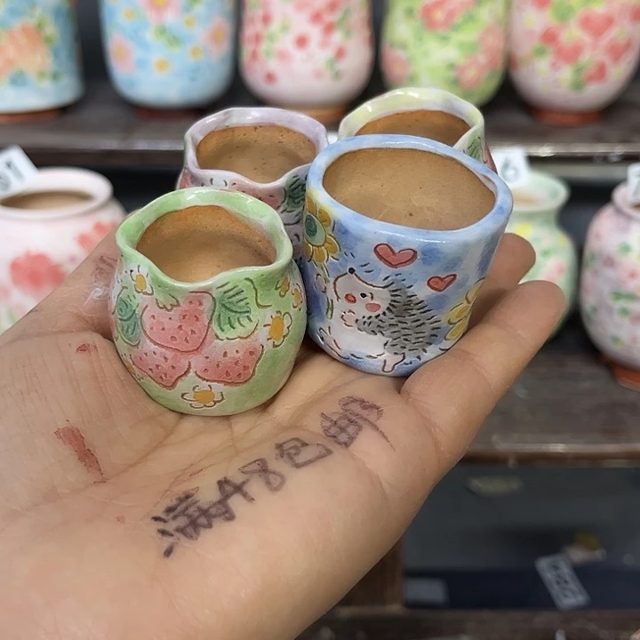 妮****手工制作多肉花盆