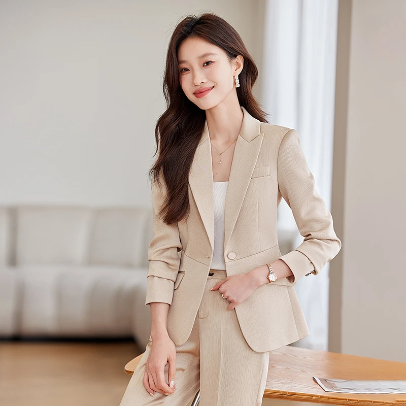 西装套装女2025春季新款气质西服上衣百搭修身显瘦职业装工作服