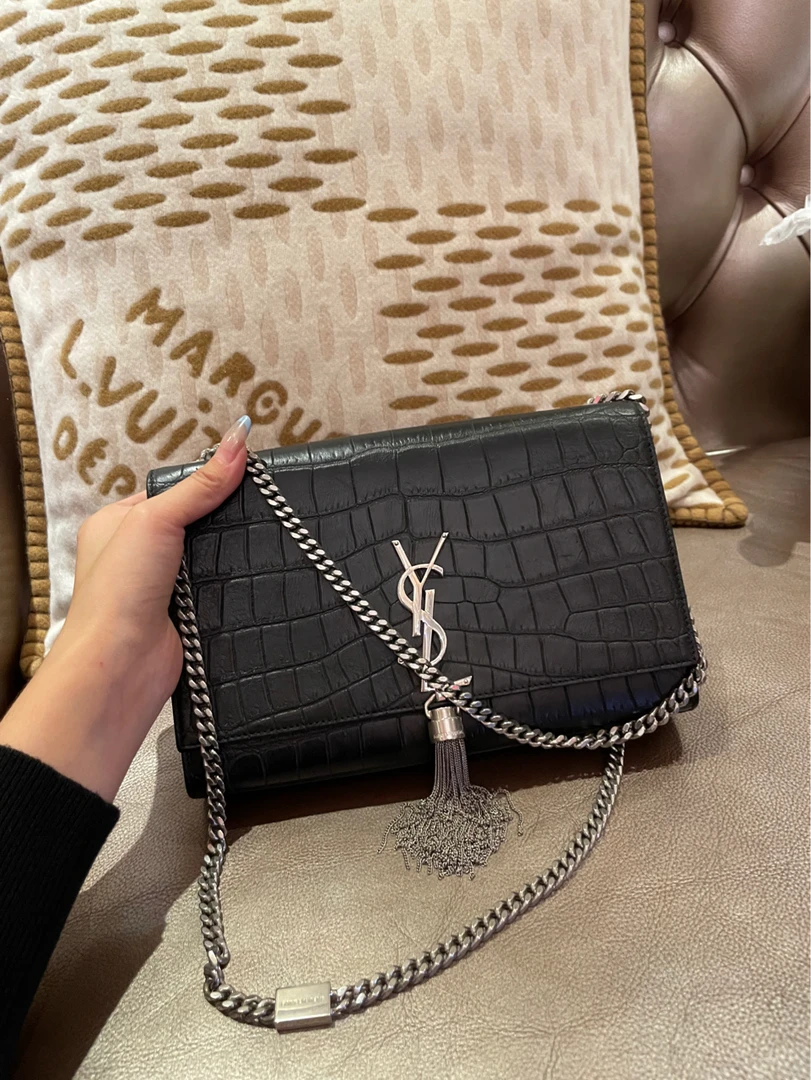 99新 YSL/圣罗兰 帝爵鹏哥直播专享/黑色流苏单肩包