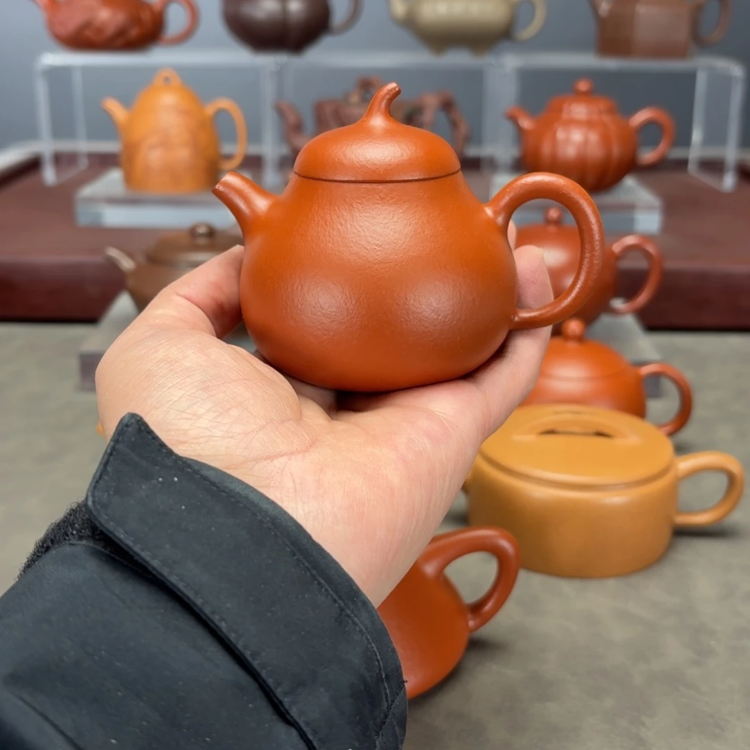 紫砂茶壶茄瓜160CC朱泥