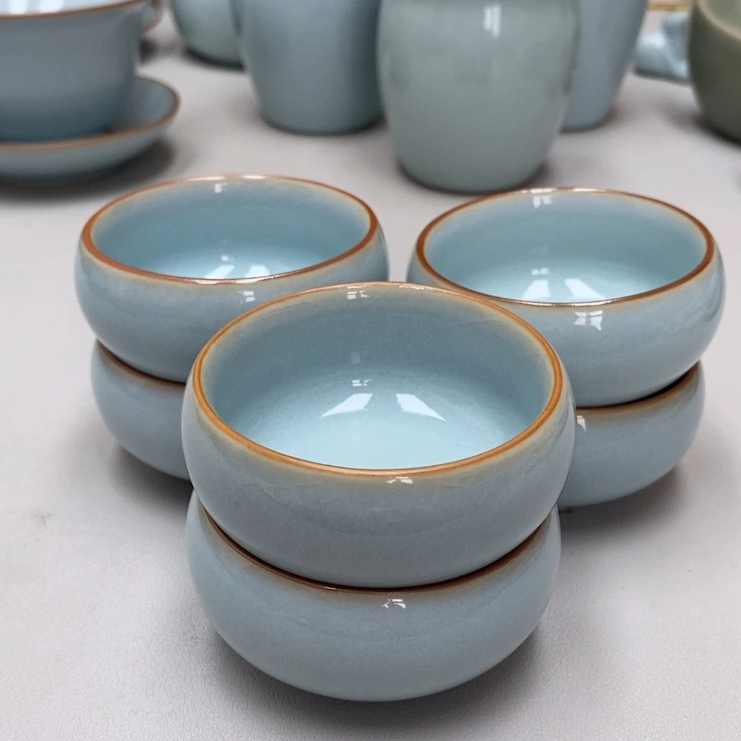 瓷清****江6支禅定客杯瑕无礼盒