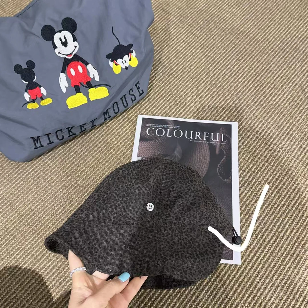 SHIJIU  豹纹 大帽檐渔夫帽 巨遮脸