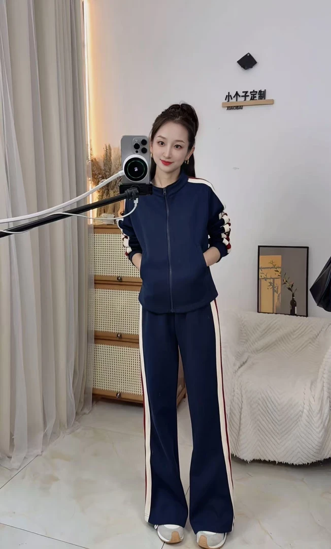 25041新款秋休闲运动套装女时尚洋气减龄显瘦卫衣卫裤两件