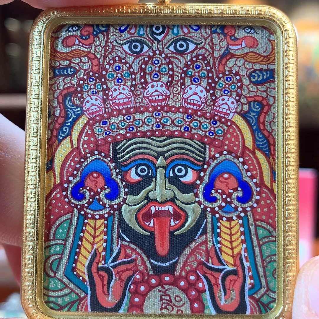 吊坠热贡纯手绘唐卡扎基拉姆