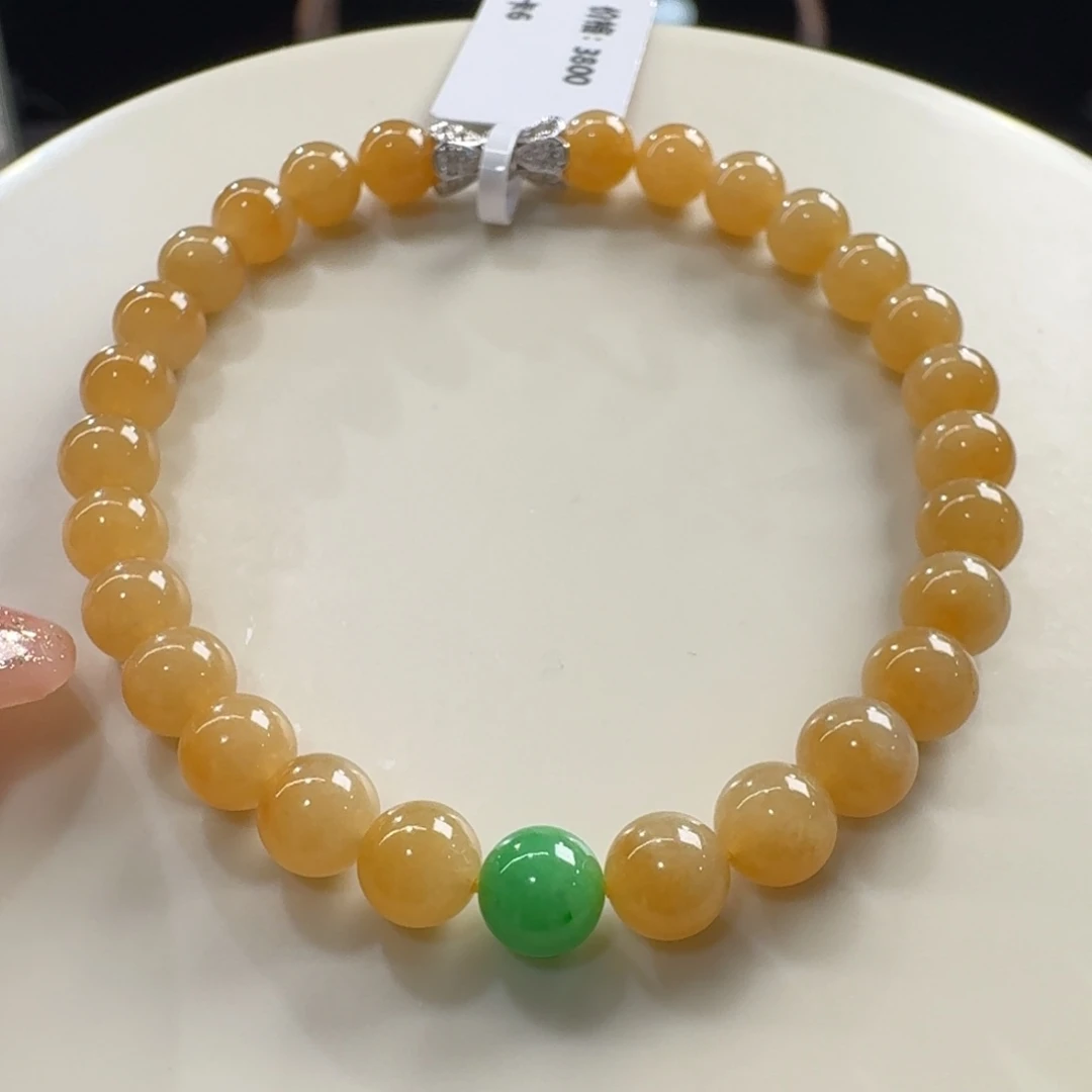 未镶嵌手链翡翠冰胶油润鸡油黄卡6超值力力力力力力推！