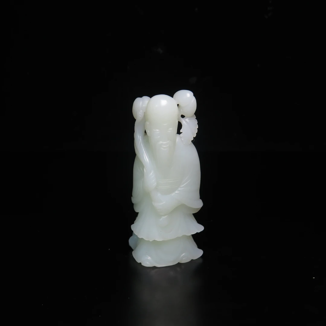 清代玉寿星/MZ102341/和田玉/民族文物