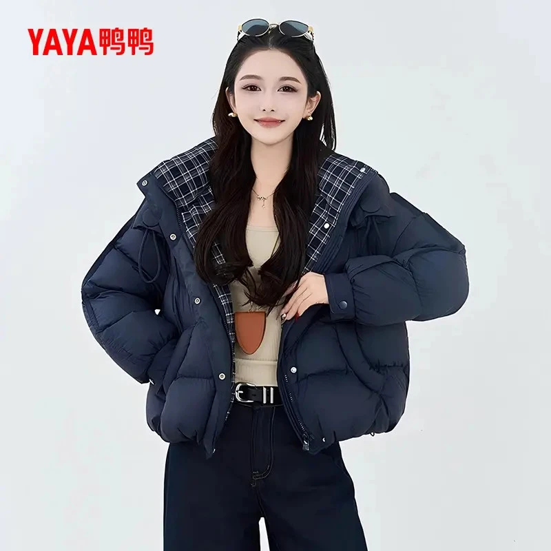 鸭鸭短款羽绒服女爆款2025新款年轻流行外套面包服冬YE5B607015L