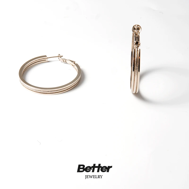 铜合金耳饰 F304 日系 波光线条耳钉